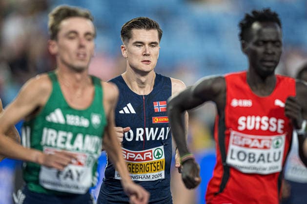 August 10, 2026: Jakob Ingebritsen of Norway competes in the men’s 5,000-meter race during Day 1 of the 2026 European Athletics Championships on August 10, 2026 in Birmingham. Photo by Maxim Thore. BILDBYRAN code MT MT1064 track and field athletics friidrett friidrotts em em friidretts em 2026 European Athletics Championships 1 bbeng Norway  Copyright: MAXIMxTHORE BB260810MT134