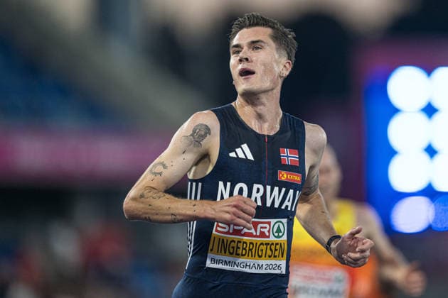 260810 Jakob Asserson Ingebrigtsen of Norway competes in the men’s 5,000-meter race during Day 1 of the 2026 European Athletics Championships on August 10, 2026 in Birmingham. Photo by Mathias Bergeld, BILDBYRAN, code MB MT1064. track and field, athletics, friidrett, friidrotts EM, 2026 European Athletics Championships, 1 BBeng, Norway  Copyright: MATHIASxBERGELD BB260810MB102