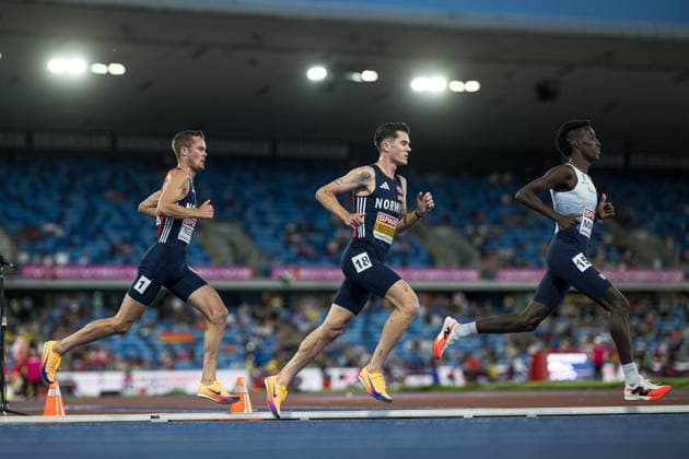 August 10, 2026: Filip Mangen Ingebrigtsen of Norway and Jakob Asserson Ingebrigtsen of Norway compete in the men’s 5,000-meter race on Day 1 of the 2026 European Athletics Championships on August 10, 2026 in Birmingham. Photo by Maxim Thore. BILDBYRAN code MT MT1064 track and field athletics friidrett friidrotts em em friidretts em 2026 European Athletics Championships 1 bbeng Norway  Copyright: MAXIMxTHORE BB260810MT144