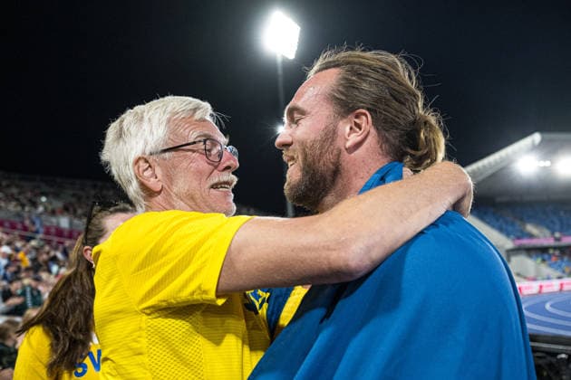 260810 Wictor Petersson of Sweden celebrates after competing in the men’s shot put during Day 1 of the 2026 European Athletics Championships on August 10, 2026 in Birmingham. Photo by Maxim Thore. BILDBYRAN code MT MT1064. track and field, athletics, friidrett, friidrotts EM, 2026 European Athletics Championships, 1, BBENG, Sweden, celebration, shot put, kula, kulestot Copyright: MAXIMxTHORE BB260810MT177
