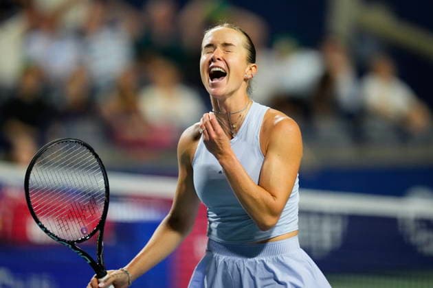 August 10, 2026, Toronto, On, CAN: Ukraine s Elina Svitolina reacts during her 3-6 6-0 6-3 win over Ekaterina Alexandrova during National Bank Open tennis action in Toronto on Monday, August 10, 2026. Canada News - August 10, 2026  - ZUMAc35_ 20260810_zaf_c35_115 Copyright: xChrisxYoungx