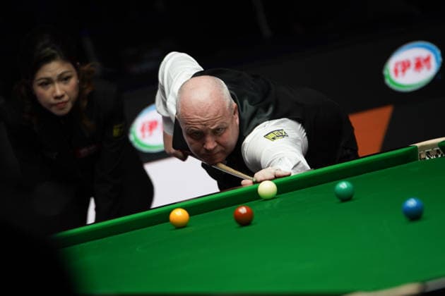 TAIYUAN, CHINA - AUGUST 11: John Higgins of Scotland plays a shot in the first round match against Stuart Bingham of England on day 4 of the 2026 World Snooker Tour China Open at Taiyuan Binhe Sports Center on August 11, 2026 in Taiyuan, Shanxi Province of China.  Copyright: xTaixChengzhex 111659329906