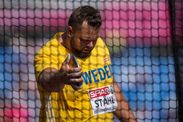 August 11, 2026: Daniel Stahl of Sweden competes in the men’s discus throw qualifying round on Day 2 of the 2026 European Athletics Championships on August 11, 2026 in Birmingham. Photo by Maxim Thore. BILDBYRAN code MT MT1065 track and field athletics friidrett friidrotts em em friidretts em 2026 European Athletics Championships 2 bbeng discus throw diskos diskus Sweden  Copyright: MAXIMxTHORE BB260811MT017
