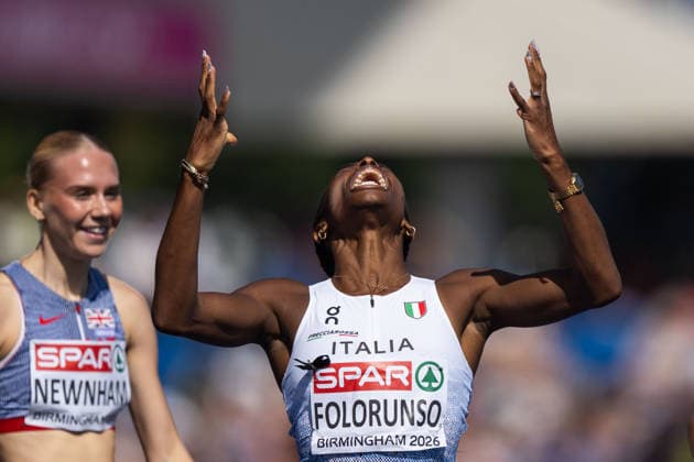 260811 Ayomide Folorunso of Italy celebrates after competing in the women’s 400-meter hurdles semifinal on Day 2 of the 2026 European Athletics Championships on August 11, 2026 in Birmingham. Photo by Mathias Bergeld. BILDBYRAN code MB MT1065. track and field, athletics, European Athletics Championships 2026, 2026 European Athletics Championships, 2026 European Athletics Championships, 2026 European Athletics Championships, 2026 European Athletics Championships, 2026 European Athletics Championships, 2026 European Athletics Championships, 2026 European Athletics Championships, 2026 European Athletics Championships, 2026 European Athletics Championships, 2026 European Athletics Championships, 2026 European Athletics Championships, 2026 European Athletics Championships, 2026 European Athletics Championships, 2026 European Athletics Championships, 2026 European Athletics Championships, 2026 European Athletics Championships, 2026 European Athletics Championships, 2026 European Athletics Championships, 2026 European Athletics Championships, 2026 European Athletics Championships, 2026 European Athletics Championships, 2026 European Athletics Championships, 2026 European Athletics Championships, 2026 European Athletics Championships, 2026 European Athletics Championships, 2026 European Athletics Championships, 2026 European Athletics Championships, 2026 European Athletics Championships, 2026 European Athletics Championships, 2026 European Athletics Championships, 2026 European Athletics Championships, 202 Copyright: MATHIASxBERGELD BB260811MB013