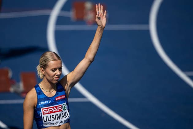 260811 Hilla Uusimäki of Finland ahead of the women’s 400-meter hurdles semifinal on Day 2 of the 2026 European Athletics Championships on August 11, 2026 in Birmingham. Photo by Maxim Thore. BILDBYRAN code MT MT1065 track and field athletics friidrett friidrotts em em friidretts em 2026 European Athletics Championships 2 bbeng hurdles hekk häck  Copyright: MAXIMxTHORE BB260811MT030