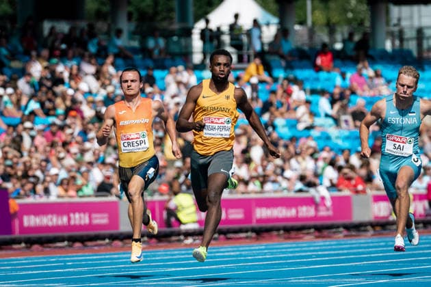 Lucas Ansah Peprah, Hamburger SV, Men s 100m, GBR, Track and Field, Athletics, 2026 European Athletics Championships, 2026 European Track and Field Championships, Birmingham 2026, August 9, 2026, GBR, Track and Field, Athletics, 2026 European Athletics Championships, 2026 European Track and Field Championships, Birmingham 2026, August 9, 2026, Birmingham Copyright: xStefanxMayerx EP_SMR
