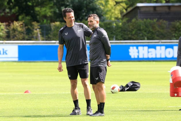 August 11, 2026, Germany, Soccer, 2. Bundesliga, 2026–2027 Season, Sportforum, Hertha BSC, Head Coach Stefan Leitl (Hertha BSC Berlin), Conditioning Coach Hendrik Kuchno (Hertha BSC Berlin, 2nd Division). DFB and DFL regulations prohibit any use of photographs as image sequences and or quasi-video. Berlin Sportforum, Berlin, Germany Copyright: xNordphotox xEnglerx