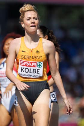 BIRMINGHAM, GREAT BRITAIN - AUGUST 11, 2026 : Smilla KOLBE (GER Germany) reacts after the 800m (R1) during the European Athletics Championships at Alexander Stadium on August 11, 2026 in Birmingham, Great Britain. Oregon Great Britain Copyright: xAxelxKohringx