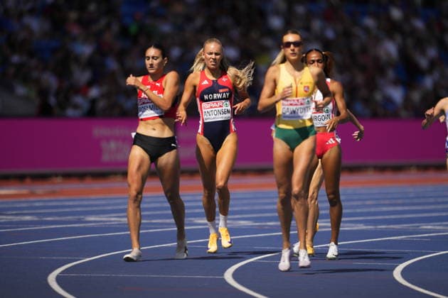 2026 European Outdoor Athletics Championships, Day 2, Birmingham, England 20260811 Pernille Karlsen Antonsen in the women’s 800-meter preliminary heat during the 2026 European Athletics Championships at Alexander Stadium in Birmingham on Tuesday. Photo: Beate Oma Dahle, NTB, Birmingham, England. EDITORIAL USE ONLY. RESTRICTED USE FOR BETTING COMPANIES  Copyright: xBeatexOmaxDahlex xNTBx
