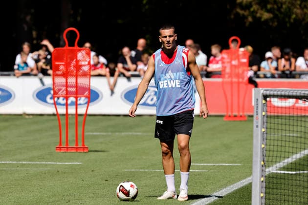 Soccer player Said El Mala, midfielder, during 1. FC Köln’s public training session at Geißbockheim, Cologne, August 11, 2026. DFL and DFB regulations prohibit any use of photographs as image sequences and or quasi-video. NRW, Germany Copyright: xChristophxHardtx