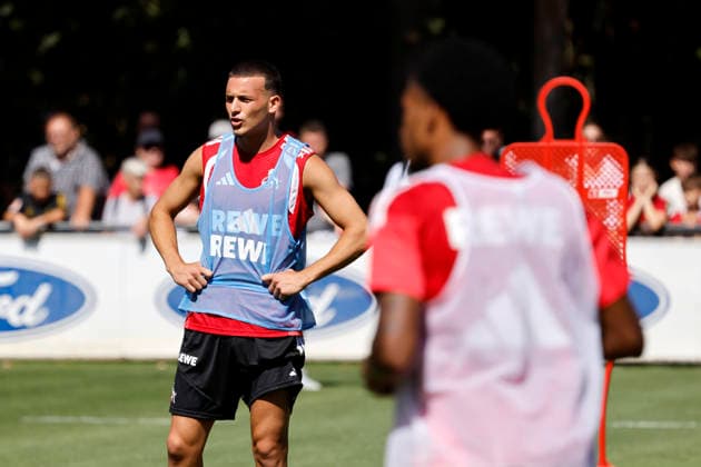 Soccer player Said El Mala, midfielder, during 1 FC Köln s public training session at Geißbockheim, Cologne, August 11, 2026. DFL and DFB regulations prohibit any use of photographs as image sequences and or quasi-video. NRW, Germany Copyright: xChristophxHardtx