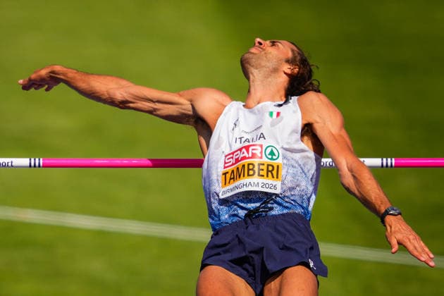 2026 European Outdoor Athletics Championships, Day 2, Birmingham, England, August 11, 2026: Gianmarco Tamberi of Italy competes in the men’s high jump qualifying round at the 2026 European Athletics Championships at Alexander Stadium in Birmingham on Tuesday. Photo: Beate Oma Dahle, NTB, Birmingham, England. EDITORIAL USE ONLY. RESTRICTED USE FOR BETTING. COMPANIES  Copyright: xBeatexOmaxDahlex xNTBx