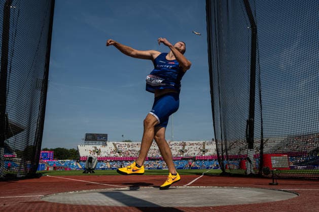 August 11, 2026: Mico Lampinen of Finland competes in the men’s discus throw qualifying round on Day 2 of the 2026 European Athletics Championships on August 11, 2026 in Birmingham. Photo by Maxim Thora, BILDBYRAN, code MT MT1065. track and field, athletics, friidrett, friidrotts EM, 2026 European Athletics Championships, 2 bbeng  Copyright: MAXIMxTHORE BB260811MT048