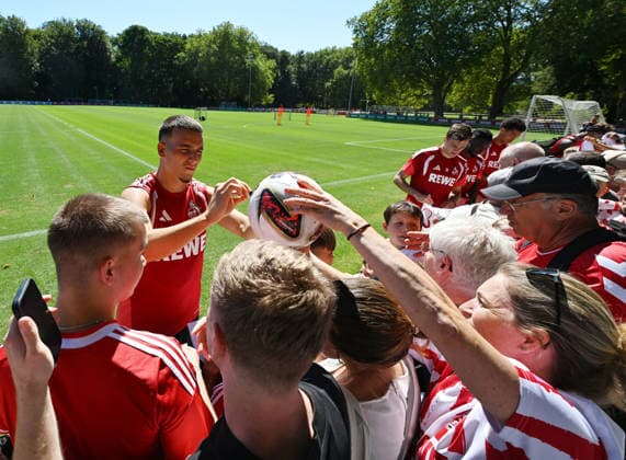 August 11, 2026, xophax, Soccer, Bundesliga 1, 1. FC Köln Training at the Geissbockheim, 1. FC Köln, Field 1, Fans, Said El Mala, 1. FC Köln signing autographs, Cologne