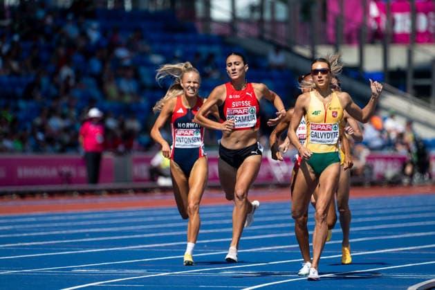 August 11, 2026, GBR, Track and Field, 2026 European Championships, Morning Session, Day 2, Birmingham: Gabija Galvydyte (Lithuania), Valentina Rosamilia (Switzerland), Women s 800 Meters, Preliminary Round, Birmingham Alexander Stadium, England, Great Britain Copyright: xNordphoto Memmlerx