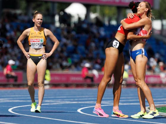 BIRMINGHAM, GREAT BRITAIN - AUGUST 11, 2026 : Jana Marie BECKER (GER Germany) after the 800m (R1) during the European Athletics Championships at Alexander Stadium on August 11, 2026 in Birmingham, Great Britain. Oregon Great Britain Copyright: xAxelxKohringx