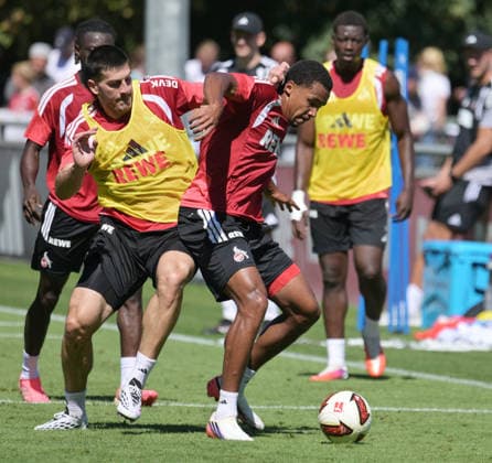 August 11, 2026, xophax, Soccer, Bundesliga 1, 1. FC Köln Training at the Geissbockheim, home of 1. FC Köln. No. 1: Luka Lochoshili (1. FC Köln, left) and Youssoupha Niang (1. FC Köln, right), Cologne