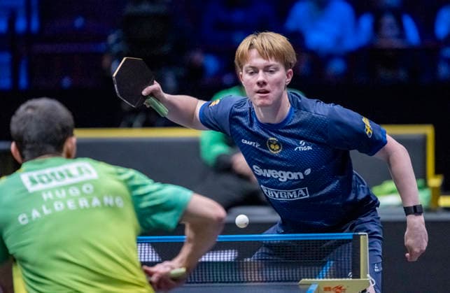MALMÖ, August 11, 2026—Sweden’s William Bergenblocks faced off against Hugo Calderano in the first round of the men’s singles at the Europe Smash Sweden 2026 table tennis tournament at Malmö Arena in Malmö, Sweden, on August 11, 2026 MALMÖ SWEDEN x50090x  Copyright: xJohanxNilssonx xTTx EUROPE SMASH SWEDEN 2026