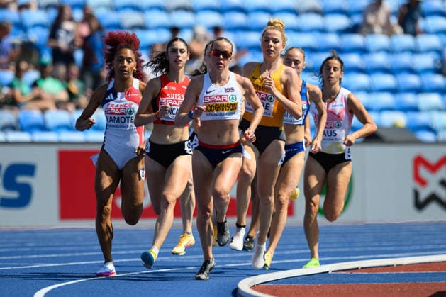 BIRMINGHAM, GREAT BRITAIN - August 11: Keely Hodgkinson (Great Britain) leading the pace during the 800 metres semi-final race during the European Athletics Championships 2026 at Alexander Stadium in Birmingham, Great Britain (Photo by Sven Beyrich Sports Press Photo) Copyright: xSvenxBeyrich SportsxPressxPhotox Sportspressphoto_SPR204252