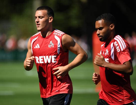 August 11, 2026, xophax, Soccer, Bundesliga 1, 1. FC Köln Training at the Geissbockheim, home of 1. FC Köln. 1st: Said El Mala (left) and Linton Maina (right), both of 1. FC Köln, Cologne