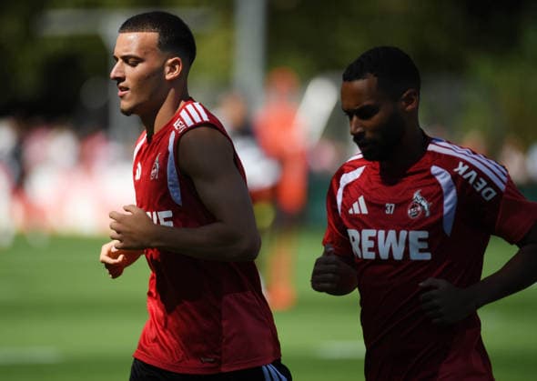 August 11, 2026, xophax, Soccer, Bundesliga 1, 1. FC Köln Training at the Geissbockheim, home of 1. FC Köln. 1st: Said El Mala (left) and Linton Maina (right), both of 1. FC Köln, Cologne