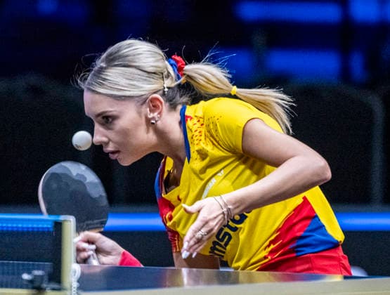 MALMÖ, August 11, 2026 — Bernadette Szocs of Romania in a match against Nina Mittelham of Germany during the first round of the women’s singles at the Europe Smash Sweden 2026 table tennis tournament at Malmö Arena in Malmö, Sweden, on August 11, 2026 MALMÖ SWEDEN x50090x  Copyright: xJohanxNilssonx xTTx EUROPE SMASH SWEDEN 2026