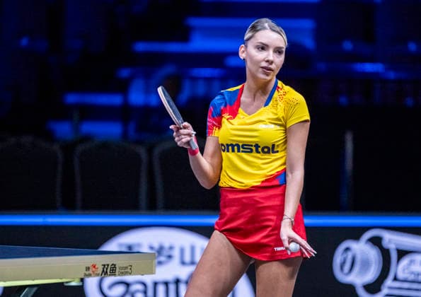 MALMÖ, August 11, 2026 — Bernadette Szocs of Romania in a match against Nina Mittelham of Germany during the first round of the women’s singles at the Europe Smash Sweden 2026 table tennis tournament at Malmö Arena in Malmö, Sweden, on August 11, 2026 MALMÖ SWEDEN x50090x  Copyright: xJohanxNilssonx xTTx EUROPE SMASH SWEDEN 2026