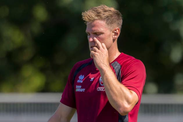Ingolstadt, Germany, August 11, 2026; 3rd Division 2026–2027; FC Ingolstadt 04; Training; Pictured: Simon Lorenz; FCI Training Facility; Audi Sportpark Bayern Copyright: xFotostandx xSchäferx