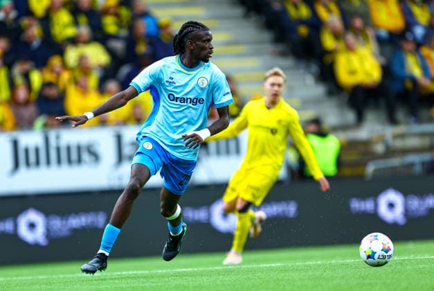Soccer, Champions League 2025–2026 Bodo Glimt Union Saint Gilloise Bodo 20260811 MassirÃ Sylla during the Champions League qualifying match between Bodo Glimt and Union Saint Gilloise at Aspmyra Stadium Photo: Mats Torbergsen, NTB, Bodo, Norway EDEDITORIAL USE ONLY; RESTRICTED USE FOR BETTING COMPANIES  Copyright: xMatsxTorbergsenx xNTBx