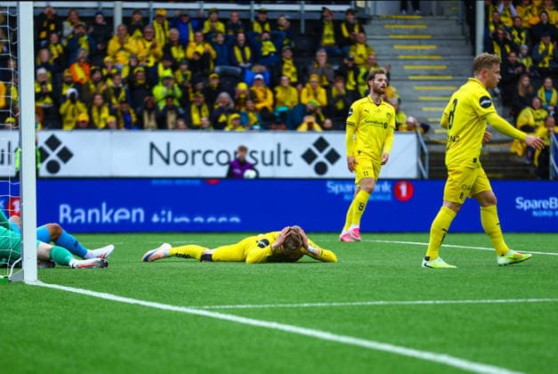 Soccer, Champions League 2025 2026 Bodo Glimt Union Saint Gilloise Bodo 20260811 Bodo Glimt has a scoring opportunity during the Champions League qualifying match between Bodo Glimt and Union Saint Gilloise at Aspmyra Stadium. Photo: Mats Torbergsen, NTB Bodo, Norway EDITORIAL USE ONLY RESTRICTED USE FOR BETTING COMPANIES  Copyright: xMatsxTorbergsenx xNTBx