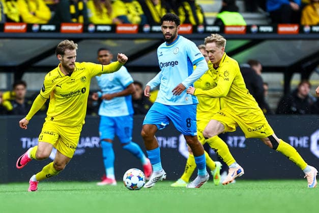 Soccer, Champions League 2025–2026 Bodo Glimt Union Saint Gilloise Bodo 20260811 Ole Didrik Blomberg and Ola Brynhildsen during the Champions League qualifying match between Bodo Glimt and Union Saint Gilloise at Aspmyra Stadium Photo: Mats Torbergsen NTB Bodo Norway EDITORIAL USE ONLY RESTRICTED USE FOR BETTING COMPANIES  Copyright: xMatsxTorbergsenx xNTBx