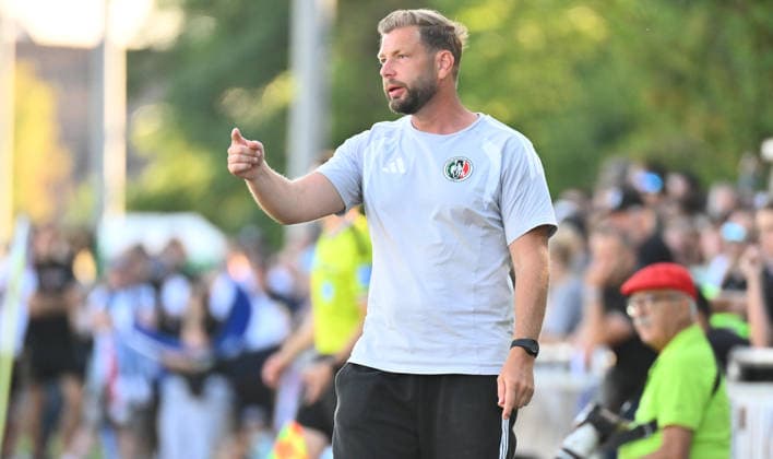 August 11, 2026 Soccer Season 2026–2027 BFV Toto Cup FC Wendelstein TSV 1860 Munich Lions xwoxzix Dirk Wagler, FC Wendelstein coach, points to...