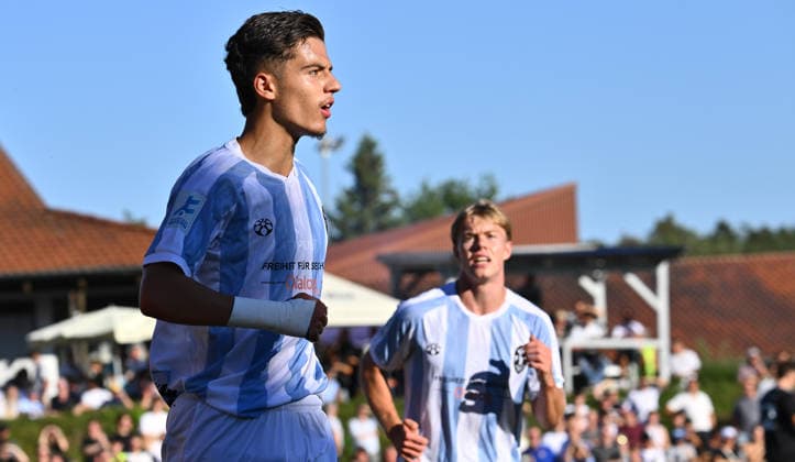 August 11, 2026 Soccer Season 2026–2027 BFV Toto Cup FC Wendelstein TSV 1860 Munich Lions xwoxzix Goal celebration Cheering Joy after a goal Goal Shot on goal for the 0–1 lead by Loris Husic 22, TSV 1860 Munich