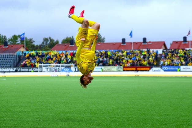 Soccer, Champions League 2025–2026 Bodo Glimt Union Saint Gilloise Bodo 20260811 Celebration after a goal during the Champions League qualifying match between Bodo Glimt and Union Saint Gilloise at Aspmyra Stadium Photo Mats Torbergsen NTB Bodo Norway EDITORIAL USE ONLY RESTRICTED USE FOR BETTING COMPANIES  Copyright: xMatsxTorbergsenx xNTBx