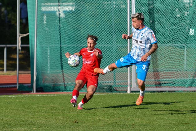 Julian Marco Kiesecker, FC Rottenburg, 21, Christan Mauersberger, SV Stuttgarter Kickers, 38 FC Rottenburg vs. SV Stuttgarter Kickers, Soccer, WFV Cup, Group 3, Round 3, Württemberg, 2026–2027 Season, August 11, 2026, FC Rottenburg vs. SV Stuttgarter Kickers, Soccer, WFV Cup, Group 3, Round 3, Württemberg, 2026–2027 Season, August 11, 2026, Rottenburg am Neckar Copyright: xEibner-Pressefoto RalphxKunzex EP_RKE
