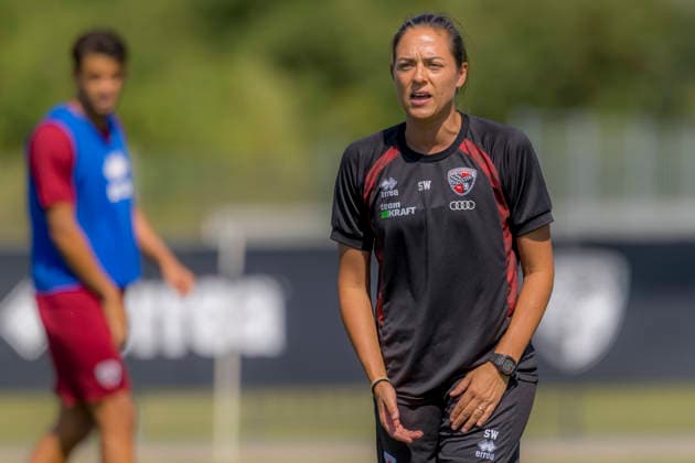 Ingolstadt, Germany, August 11, 2026; 3rd Division 2026–2027; FC Ingolstadt 04; Training; Pictured: Coach Sabrina Wittmann; FCI Training Facility; Audi Sportpark Bayern Copyright: xFotostandx xSchäferx