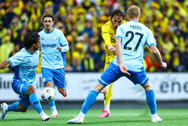 Soccer, Champions League 2025–2026 Bodo Glimt Union Saint Gilloise Bodo 20260811 Andreas Klausen Helmersen during the Champions League qualifying match between Bodo Glimt and Union Saint Gilloise at Aspmyra Stadium Photo: Mats Torbergsen, NTB, Bodo, Norway EDEDITORIAL USE ONLY; RESTRICTED USE FOR BETTING COMPANIES  Copyright: xMatsxTorbergsenx xNTBx