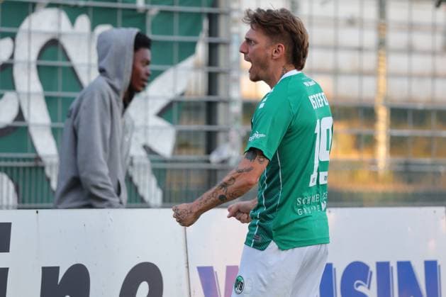 August 26, 2026, Germany, Regionalliga Nord, Soccer, Matchday 1, 2026–2027 Season, Dietmar Scholze Stadium at the Lohmühle, VfB Lübeck vs. VfB Oldenburg Goal celebration Cheering Goal scorer(s) Fabian Istefo VfB Lübeck 19 celebrates the goal that tied the game at 1–1 Photo: nordphoto GmbH Tauchnitz, Lübeck, Dietmar Scholze Stadium an der Lohmuehle, SH, Germany Copyright: xnordphotoxGmbHx xTauchnitzx