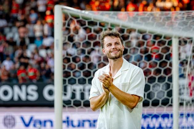 NIJMEGEN: Former NEC player Dirk Proper during the Champions League match between NEC and Olympiacos at Stadion de Goffert on August 11, 2026, in Nijmegen, the Netherlands