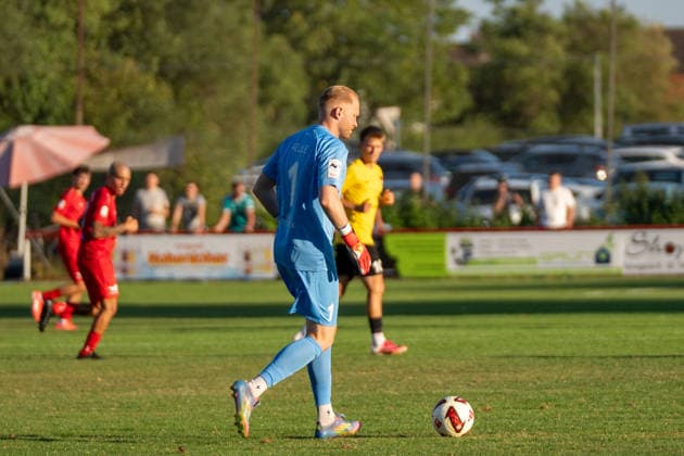Maximilian Reule, SG Sonnenhof Großaspach, 01; SSV Schwäbisch Hall vs. SG Sonnenhof Großaspach, Soccer, WFV Cup, 3rd Round, August 11, 2026, Schwäbisch Hall, Baden-Württemberg, Germany Copyright: xkolbert-press PhilipxZieglerx