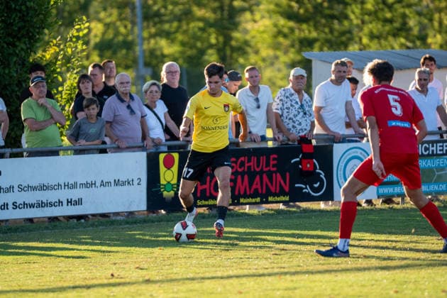 Lorenz Ender, SG Sonnenhof Großaspach, 17, SSV Schwäbisch Hall vs. SG Sonnenhof Großaspach, Soccer, WFV Cup, 3rd Round, August 11, 2026, Schwäbisch Hall, Baden-Württemberg, Germany Copyright: xkolbert-press PhilipxZieglerx