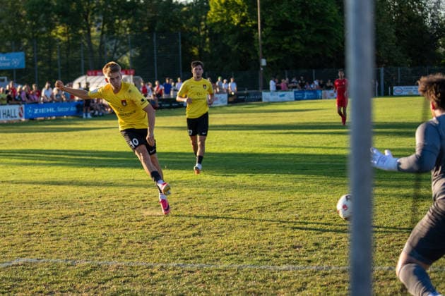 Goal by Lukas Stoppel, SG Sonnenhof Großaspach, 10–0, SSV Schwäbisch Hall vs. SG Sonnenhof Großaspach, Soccer, WFV Cup, 3rd Round, August 11, 2026, Schwäbisch Hall, Baden-Württemberg, Germany Copyright: xkolbert-press PhilipxZieglerx