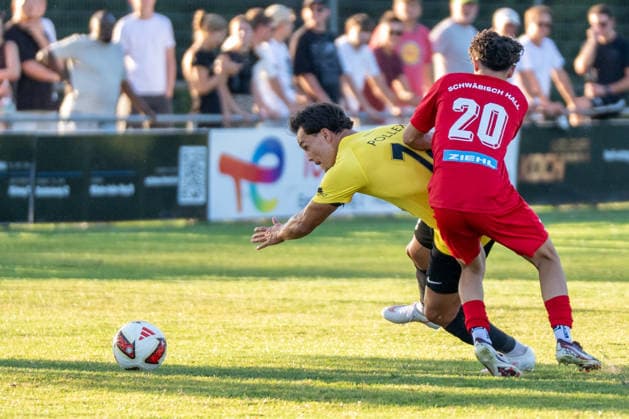 Niklas Pollex, SG Sonnenhof Großaspach, 18, SSV Schwäbisch Hall vs. SG Sonnenhof Großaspach, Soccer, WFV Cup, 3rd Round, August 11, 2026, Schwäbisch Hall, Baden-Württemberg, Germany Copyright: xkolbert-press PhilipxZieglerx