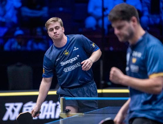MALMÖ, August 11, 2026—Sweden’s Truls Möregardh in his match against Dimitrij Ovtcharov of Germany in the first round of the men’s singles at the Europe Smash Sweden 2026 table tennis tournament at Malmö Arena in Malmö, Sweden, on August 11, 2026 MALMÖ SWEDEN x50090x  Copyright: xJohanxNilssonx xTTx EUROPE SMASH SWEDEN 2026
