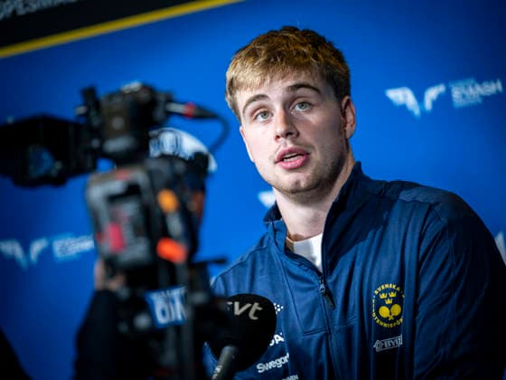 MALMÖ, August 11, 2026—Sweden’s Truls Möregardh in the mixed zone after losing his match against Dimitrij Ovtcharov of Germany in the first round of the men’s singles at the Europe Smash Sweden 2026 table tennis tournament at Malmö Arena in Malmö, Sweden, on August 11, 2026 MALMÖ SWEDEN x50090x  Copyright: xJohanxNilssonx xTTx EUROPE SMASH SWEDEN 2026