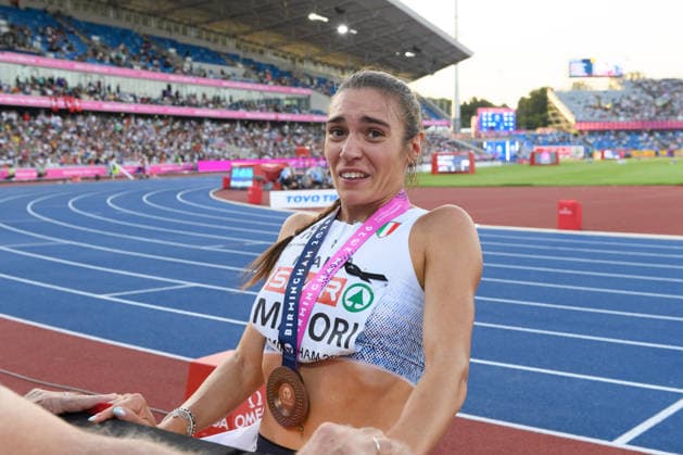 BIRMINGHAM, GREAT BRITAIN - August 11: Micol Majori (Italy) with her medal after the 5000 metres run final during the European Athletics Championships 2026 at Alexander Stadium in Birmingham, Great Britain (Photo by Sven Beyrich Sports Press Photo) Copyright: xSvenxBeyrich SportsxPressxPhotox Sportspressphoto_SPR204323