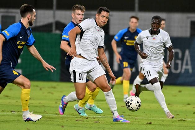 CELJE; SLOVENIA - ARMENIA 11: Sandro Lima of Ararat-Armenia (C) in action against <XX () during the UEFA Champions League QR-3 second match between Celje (Slovenia) and Ararat-Armenia (Armenia) at Stadion Celje, Celje on August 11, 2026 in Celje, Slovenia. (Photo by Igor Kupljenik Sports Press Photo). Copyright: xIgorxKupljenikx xSPPx Sportspressphoto_SPR204338