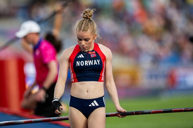 August 11, 2026: Kitty Augusta Friele Faye of Norway competes in the women’s pole vault qualifying round on Day 2 of the 2026 European Athletics Championships on August 11, 2026 in Birmingham. Photo by Maxim Thore. BILDBYRAN code MT MT1065 track and field athletics friidrett friidrotts em em friidretts em 2026 European Athletics Championships 2 bbeng  Copyright: MAXIMxTHORE BB260811MT076