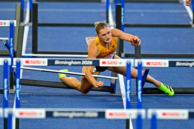 Franziska SCHUSTER, Germany, TSV Bayer 04 Leverkusen, Women s 100m Hurdles, GBR, European Athletics Championships, Track and Field, August 11, 2026, GBR, European Athletics Championships, Track and Field, August 11, 2026, Birmingham Copyright: xEibnerxPressefoto JanxPapenfussx EP_JPS