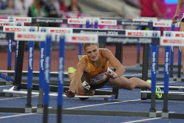 Birmingham, Track and Field, Athletics, EAA, 2026 European Athletics Championships in Birmingham, August 10–17, 2026, Alexander Stadium, Birmingham, United Kingdom, Women’s 100m Hurdles, Franziska Schuster, Germany (GER), fell, Photo copyright Gladys Chai von der Laage